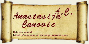 Anastasija Čanović vizit kartica